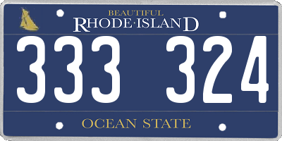 RI license plate 333324