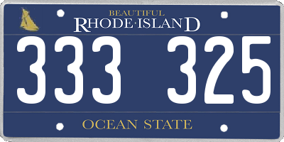 RI license plate 333325