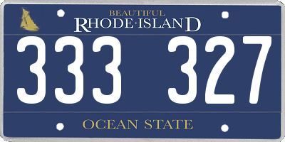RI license plate 333327