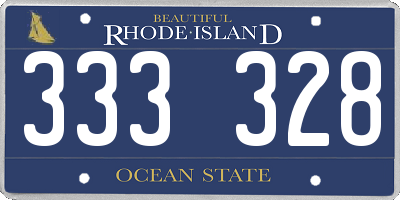 RI license plate 333328