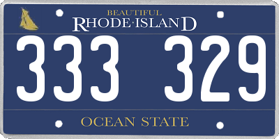 RI license plate 333329