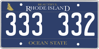 RI license plate 333332