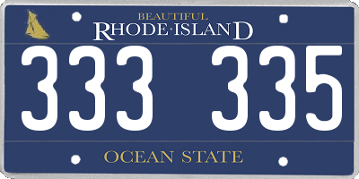 RI license plate 333335