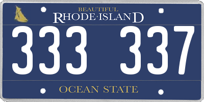 RI license plate 333337