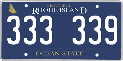 RI license plate 333339