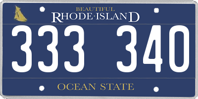 RI license plate 333340