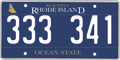 RI license plate 333341