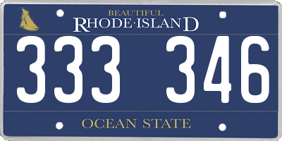 RI license plate 333346