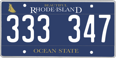 RI license plate 333347