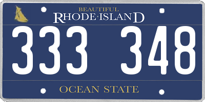 RI license plate 333348