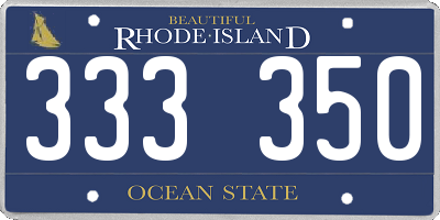 RI license plate 333350