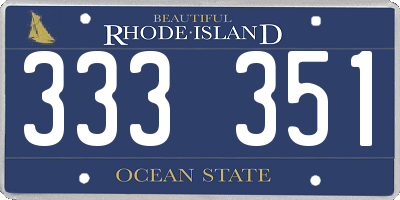RI license plate 333351