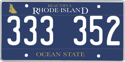 RI license plate 333352