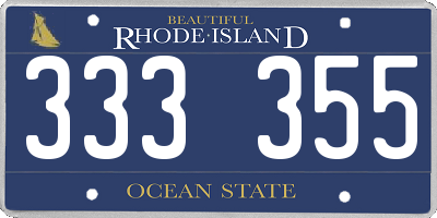 RI license plate 333355