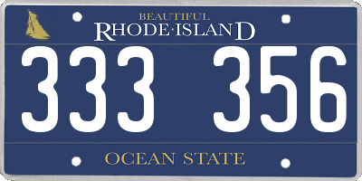 RI license plate 333356
