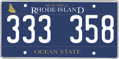 RI license plate 333358