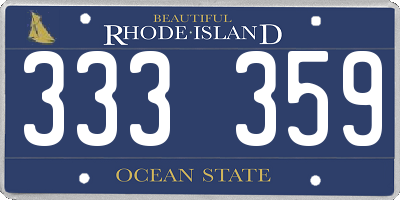 RI license plate 333359