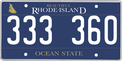 RI license plate 333360