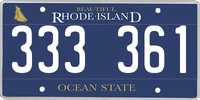 RI license plate 333361