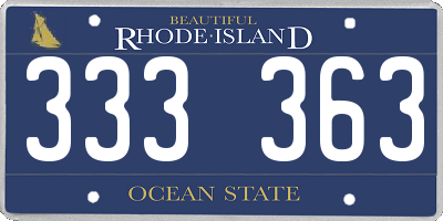 RI license plate 333363