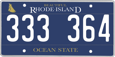 RI license plate 333364