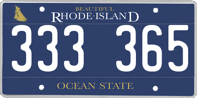 RI license plate 333365