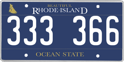 RI license plate 333366