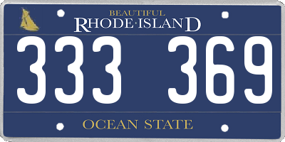 RI license plate 333369
