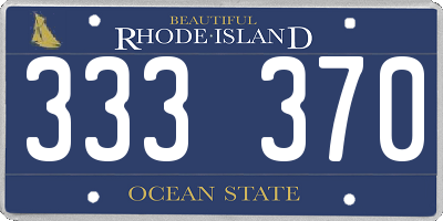 RI license plate 333370