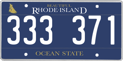 RI license plate 333371