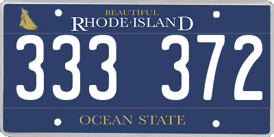 RI license plate 333372