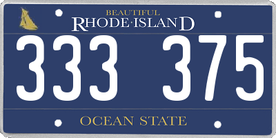RI license plate 333375