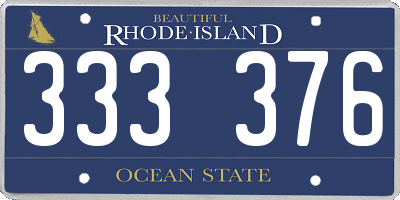 RI license plate 333376