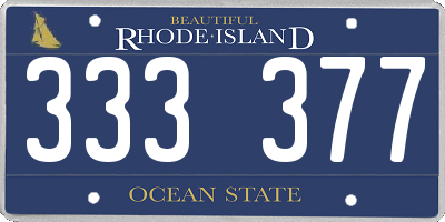 RI license plate 333377