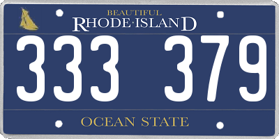 RI license plate 333379