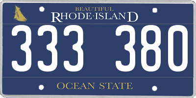 RI license plate 333380