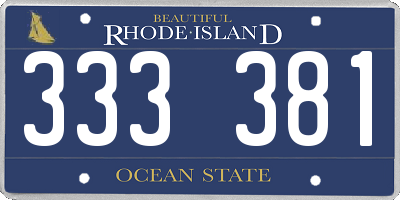 RI license plate 333381