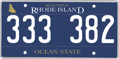 RI license plate 333382