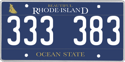 RI license plate 333383