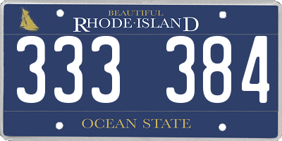 RI license plate 333384