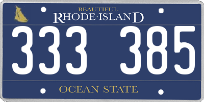 RI license plate 333385