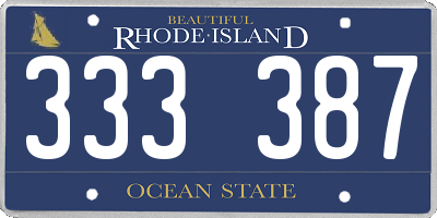 RI license plate 333387