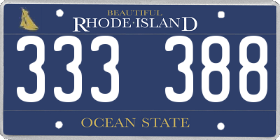 RI license plate 333388