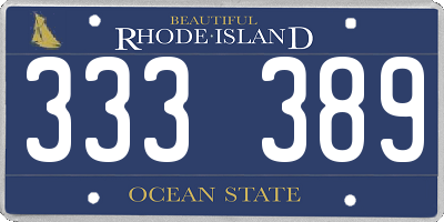 RI license plate 333389
