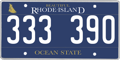 RI license plate 333390