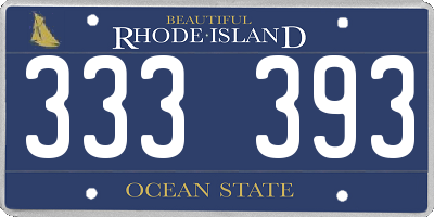 RI license plate 333393
