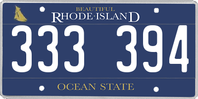 RI license plate 333394