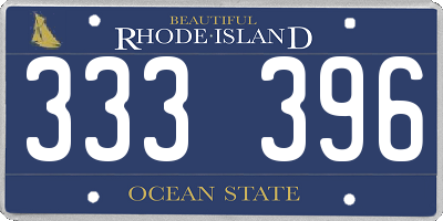 RI license plate 333396