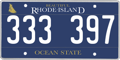 RI license plate 333397