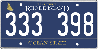 RI license plate 333398